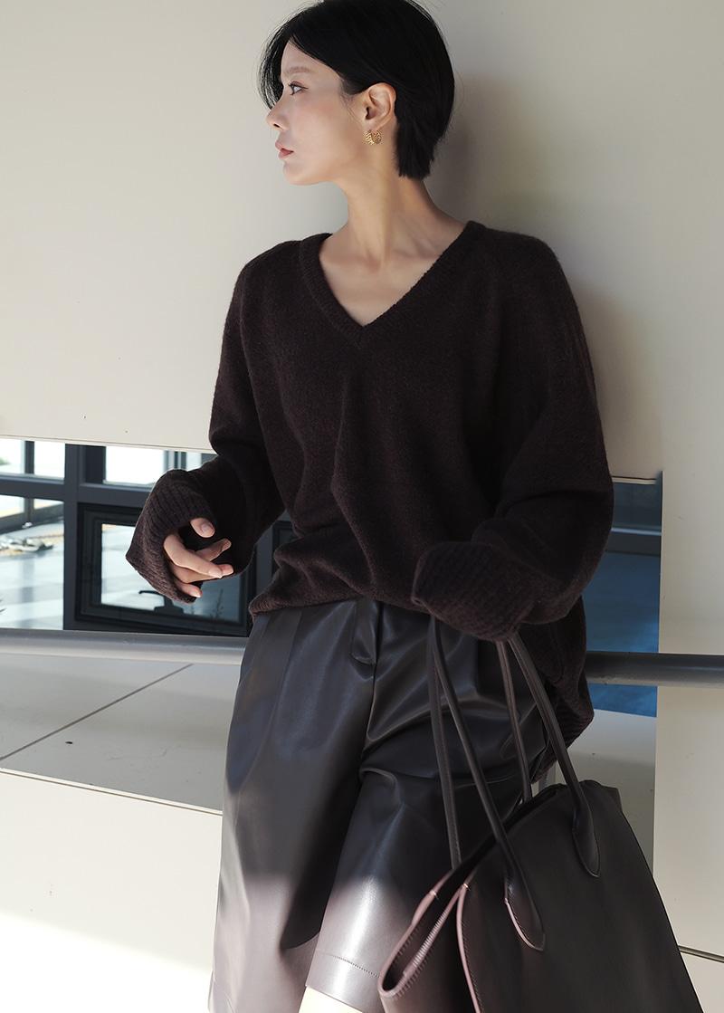 앤두 모헤어 브이넥 울니트	TP998_brown