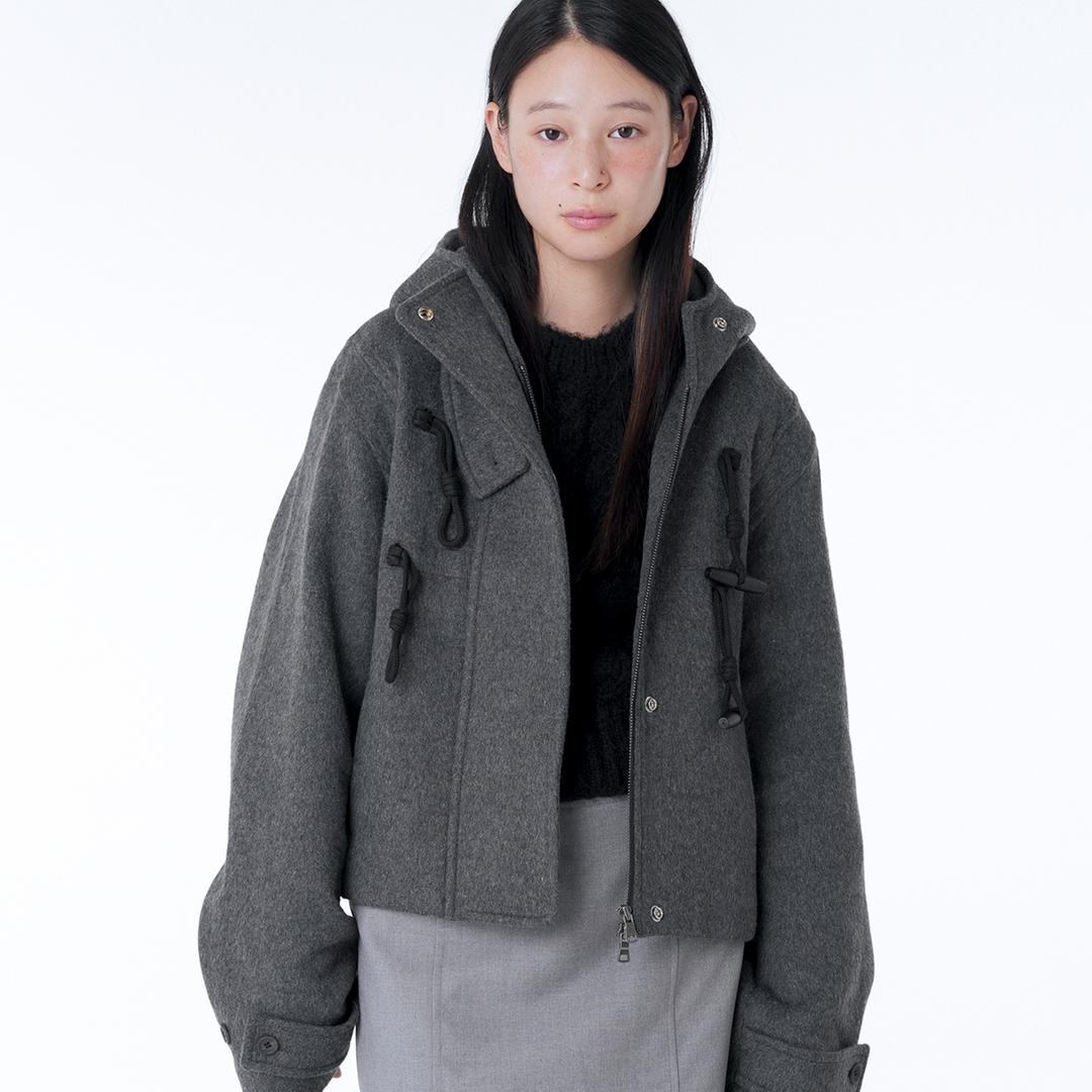 Duffle hoodie short coat CHARCOAL