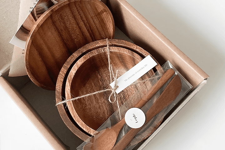 선물포장 우드 볼 접시 브런치 세트 집들이선물