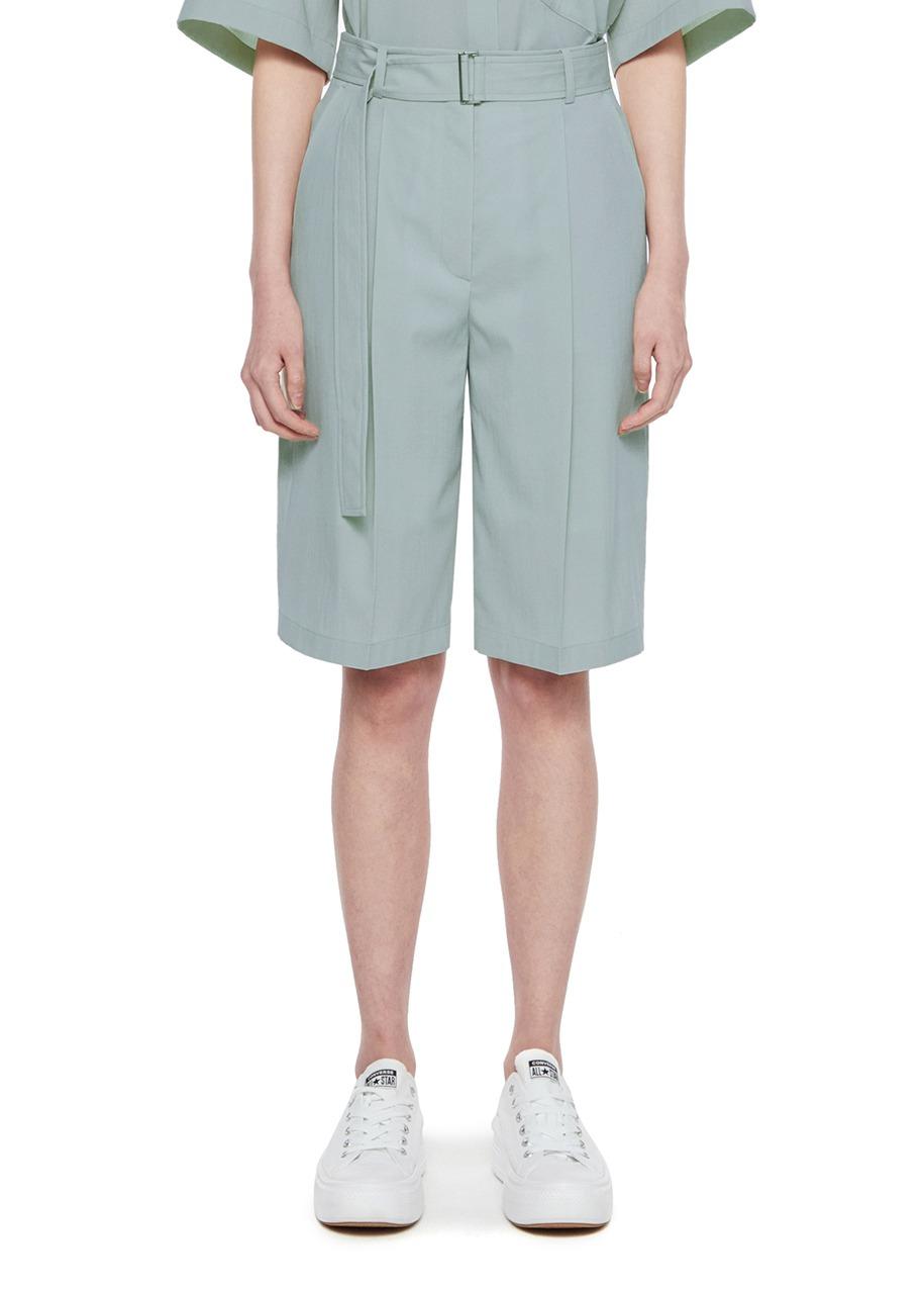 페이드 민트 벨티드 버뮤다 팬츠 MINT