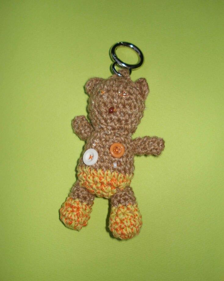 Button Home Bear Keyring - tanning