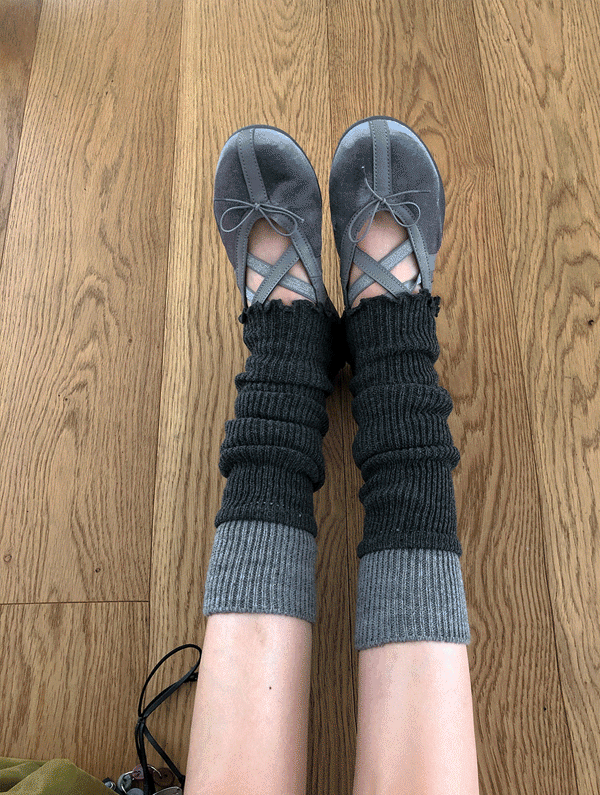 스프링콤마 [연말룩] 우치 투톤니트레그워머 (단독주문만 당일 출고 가능!)