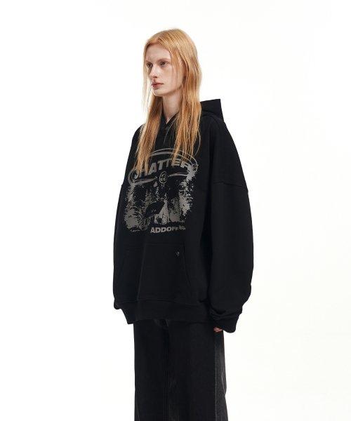 SHATTERED OVERSIZE HOOD BLACK