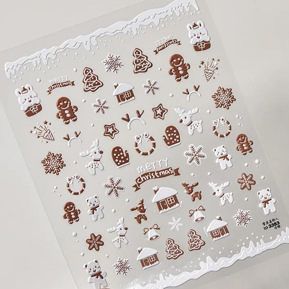 3D엠보 네일스티커-189 크리스마스 진저쿠키
