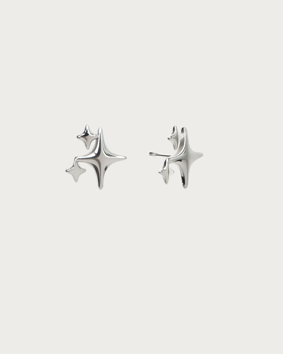 Sparkle Stud Earrings in Silver - Silver