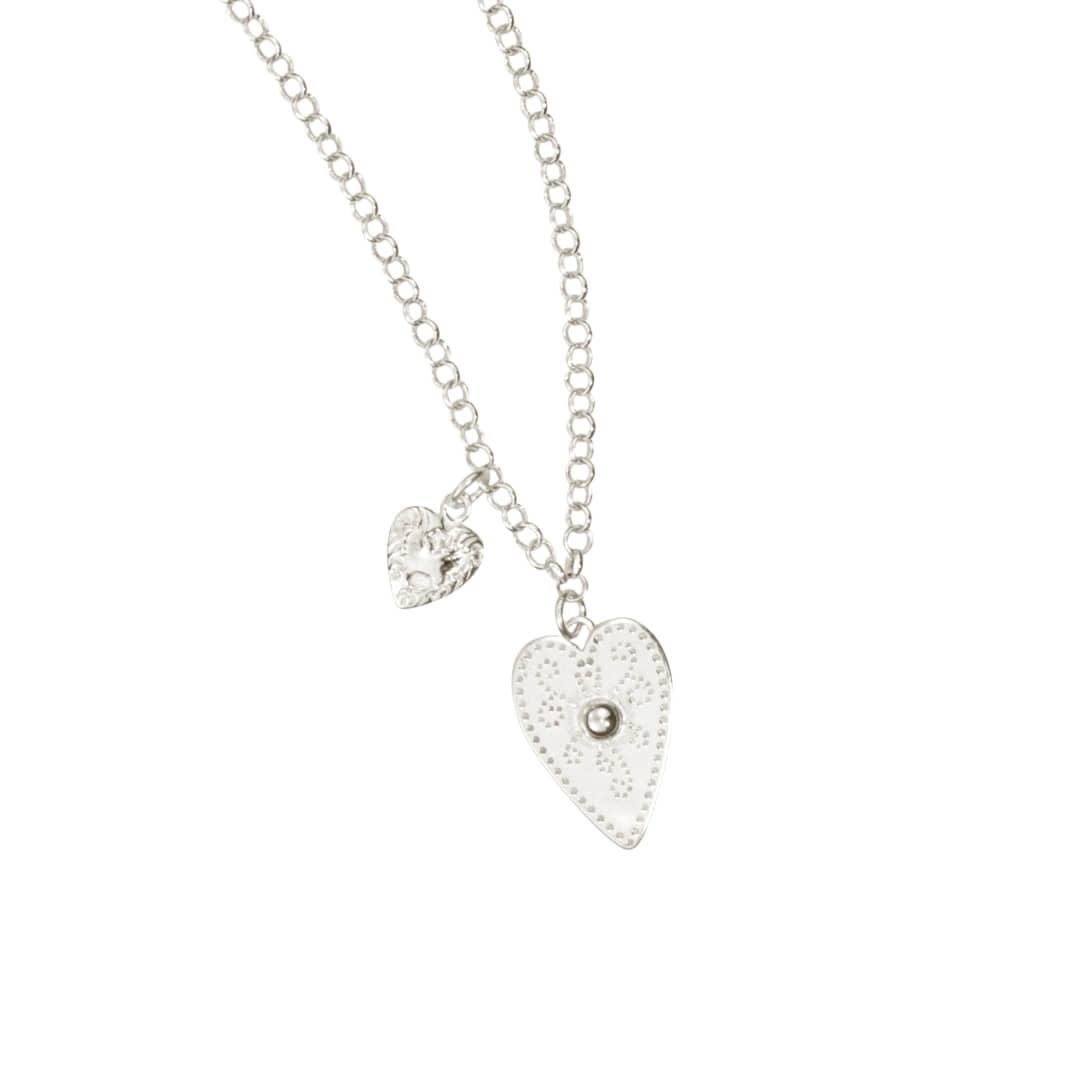[silver925] twin hearts necklace-silver