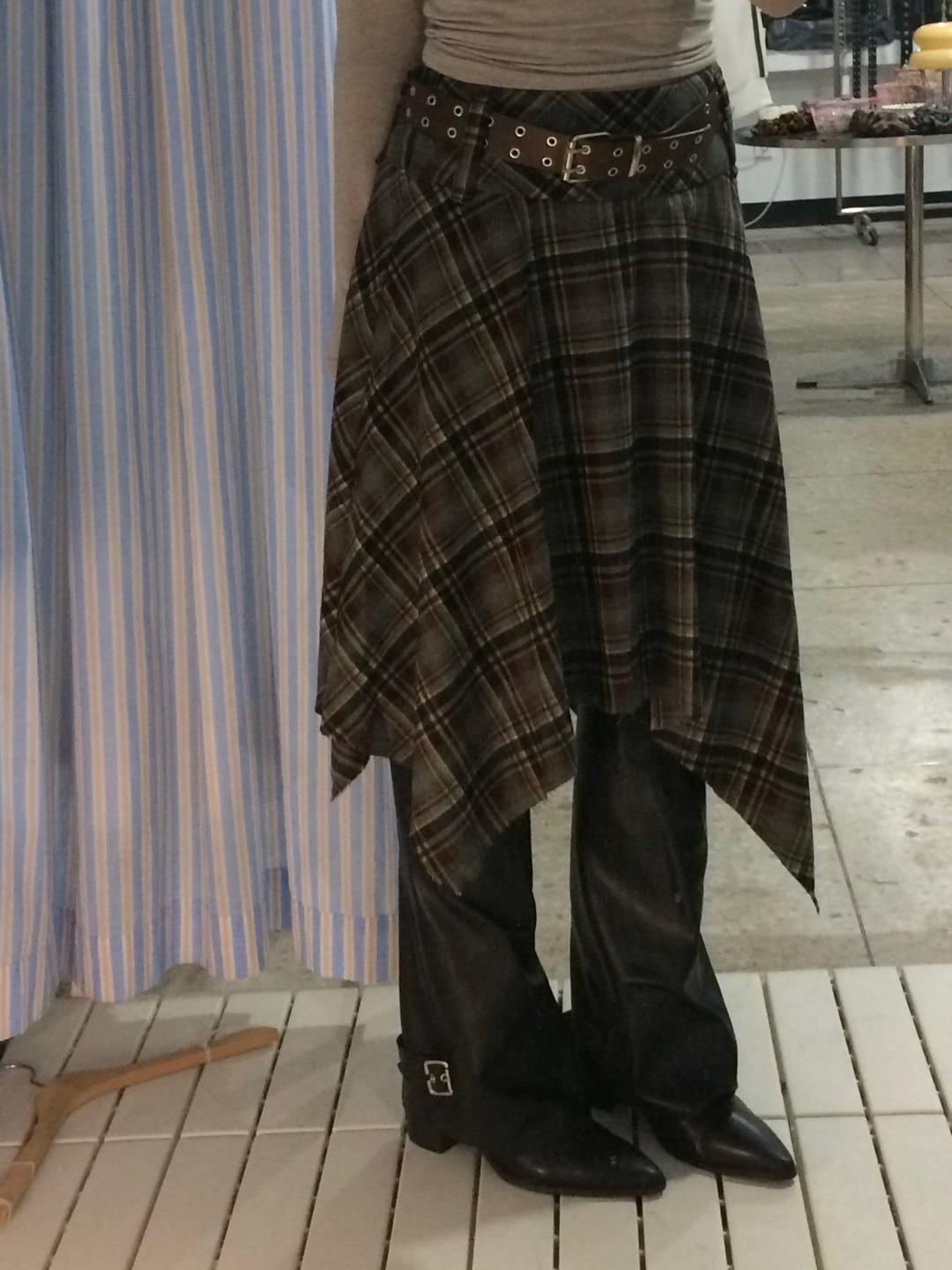 [릴스추천템/ 벨트세트]  페어리 체크 스커트