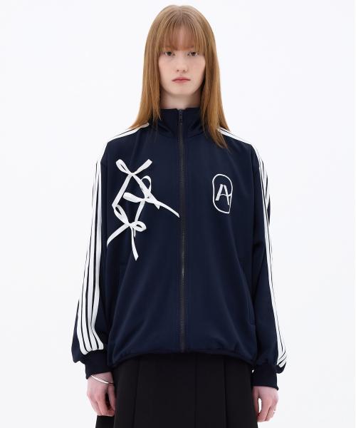 A RIBBON TRACK TOP / NAVY
