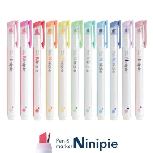 [형광펜] 선스타 Ninipie 니니피 2컬러 멀티 형광펜 12색