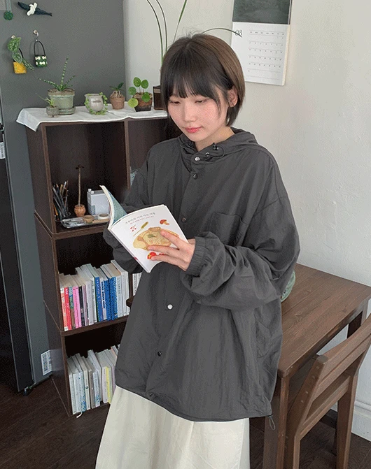 [unisex] 페드릭 나일론 긴팔 후드 셔츠 (5color)