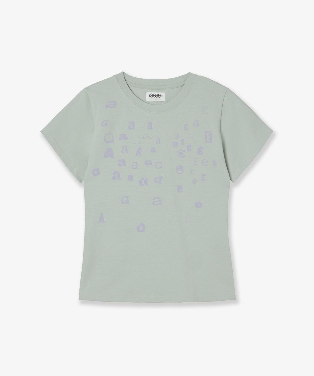 SCATTERED LETTER TEE [MINT]