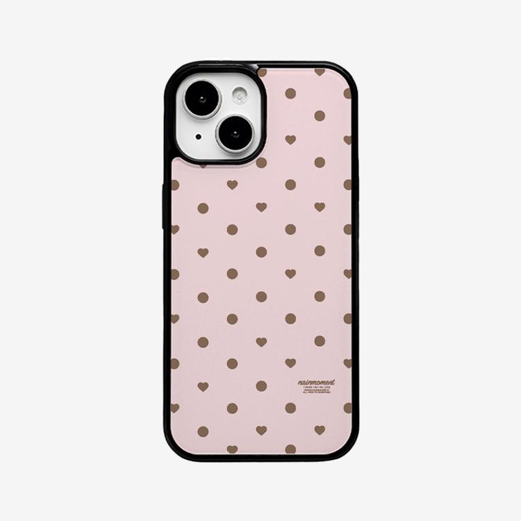 heart dot(brown) glass case