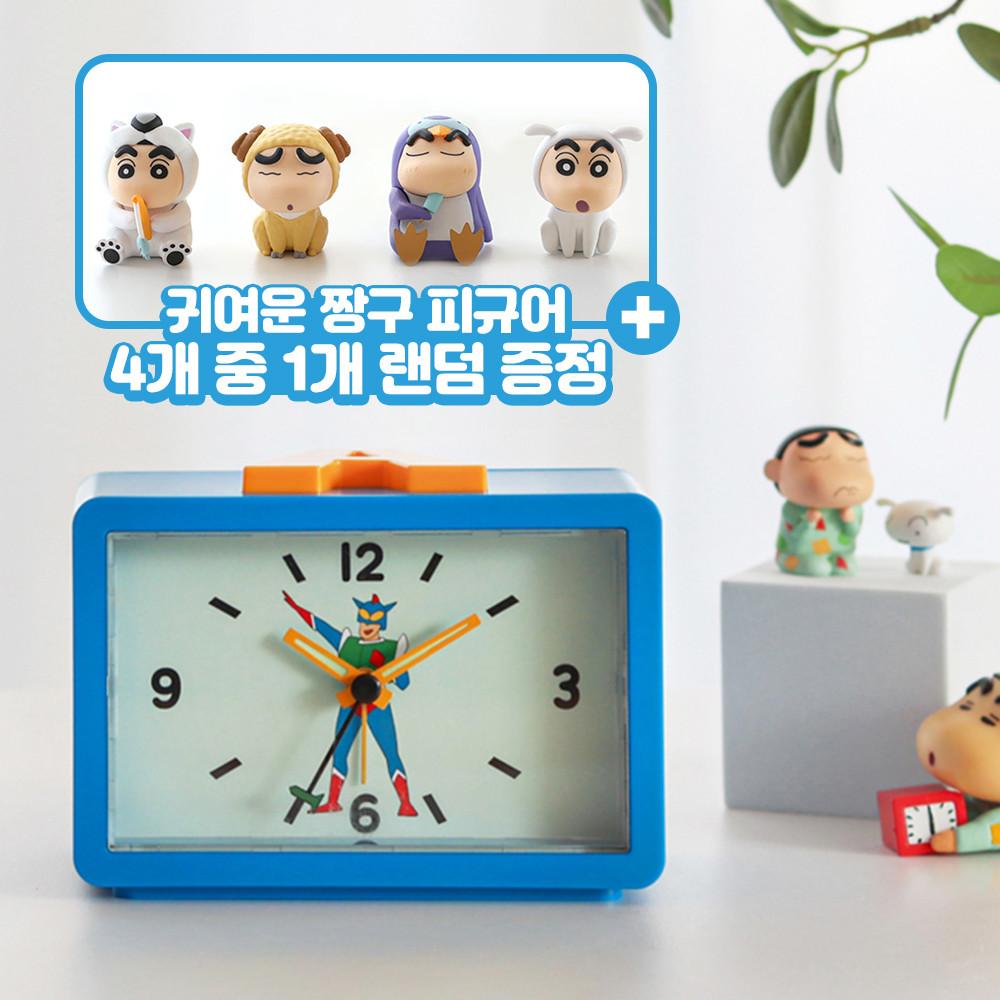 짱구 탁상 알람 시계 책상 무소음 아날로그 시계 인테리어 캐릭터 액션가면