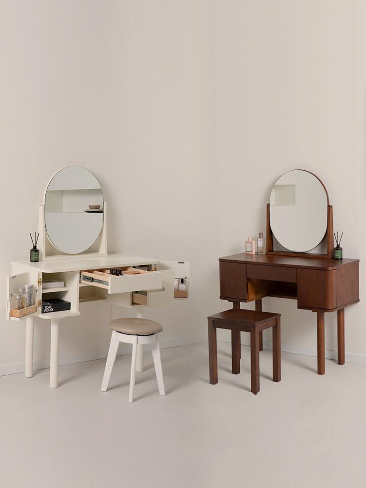 라움에스알 안젤리나 원목 수납 화장대 거울세트