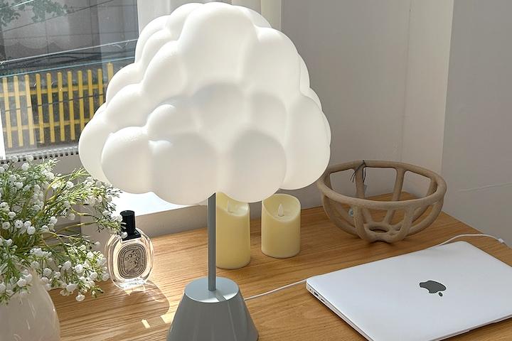 파스텔 구름 LED 무드등 하늘색 인테리어 오브제 조명(3색 밝기/빛색상 조절 )