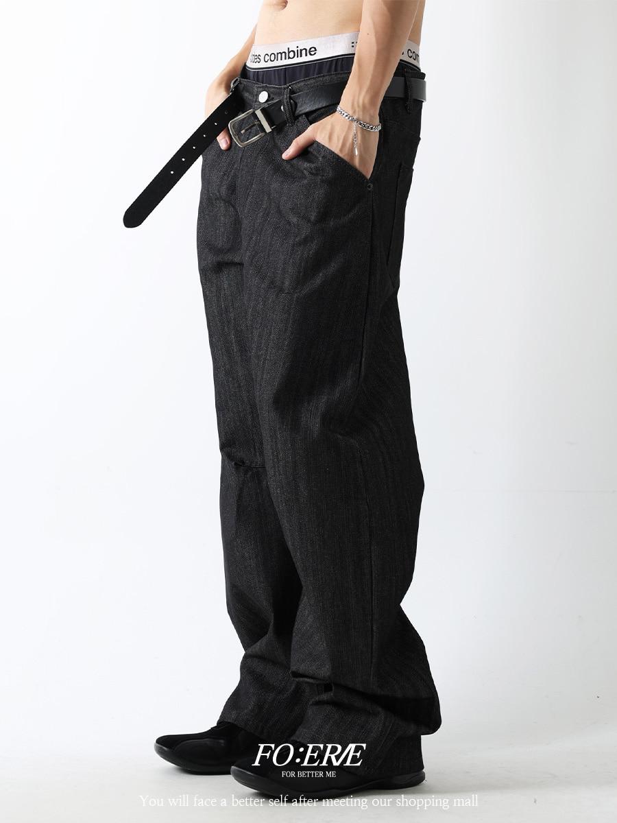 Durt curved denim pants