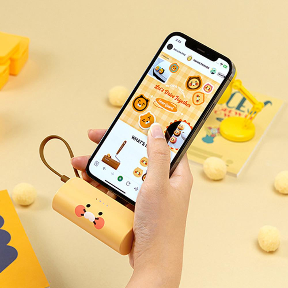 [화이트데이] 카카오프렌즈 힙스터 도킹형 보조배터리 5000mAh (C타입/8핀) 춘식이