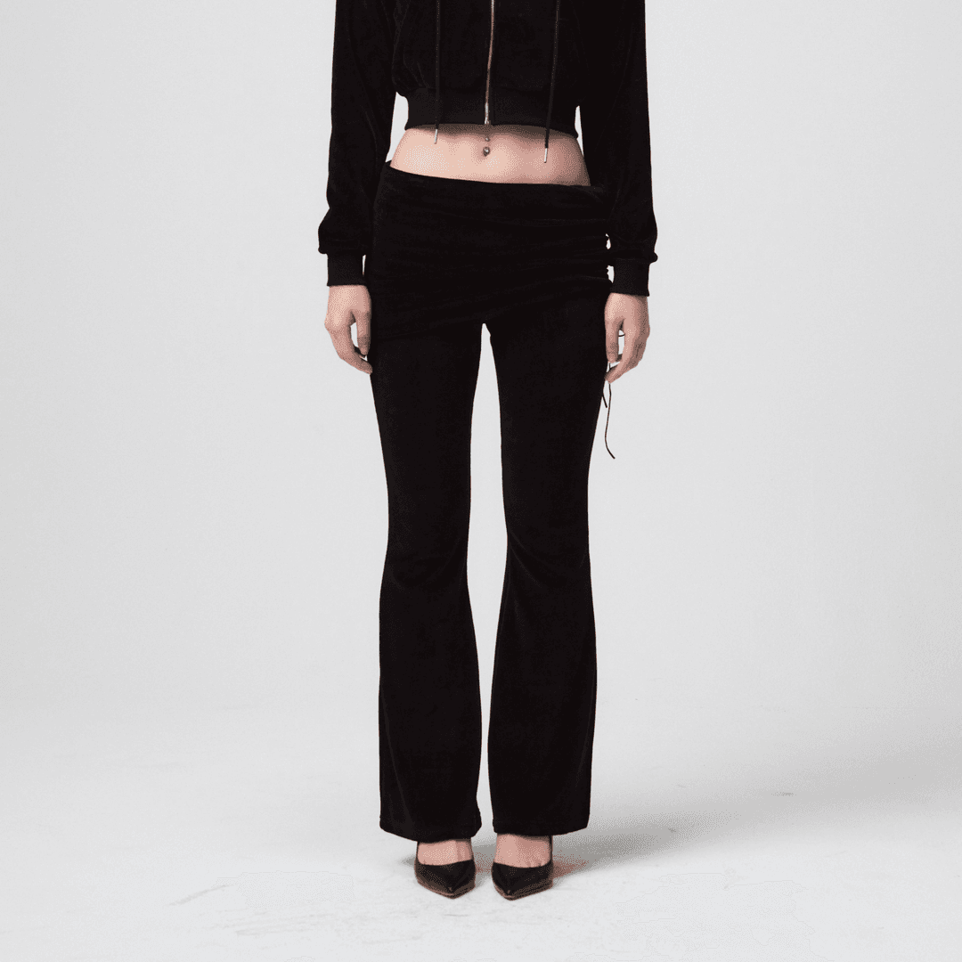 Velour training pants_BLACK