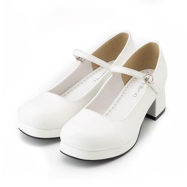 お任せロリータパンプス【21.0cm~24.5cm】 - スムースホワイト / 21.0cm