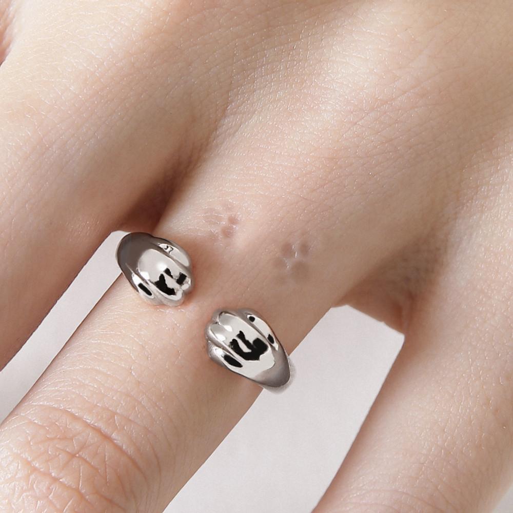 꾹꾹이반지 유기묘 기부 후원 반지 고양이 커플 우정 기념일 실버 925 남여공용