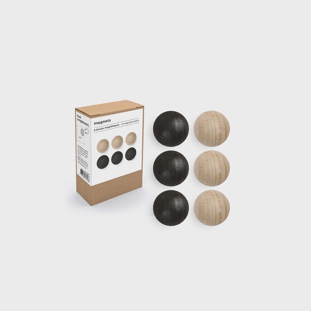 [TOUT SIMPLEMENT] Magnetic Balls Box Of 6  Naturel/Black