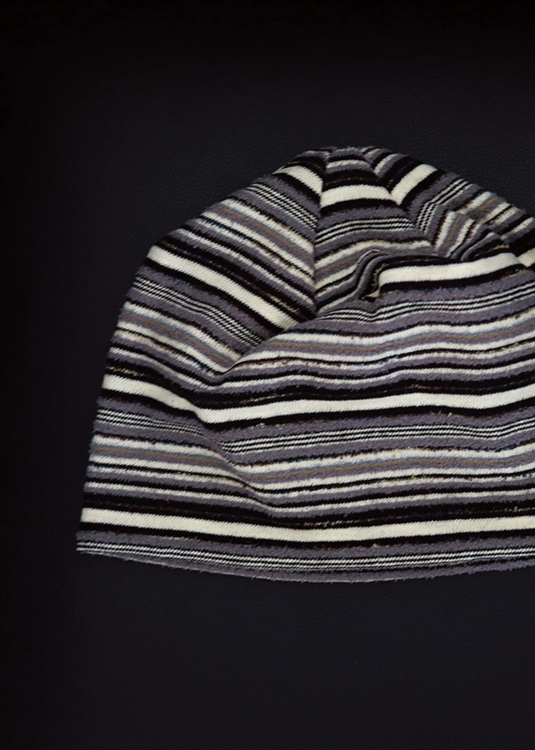 stripe mori beanie