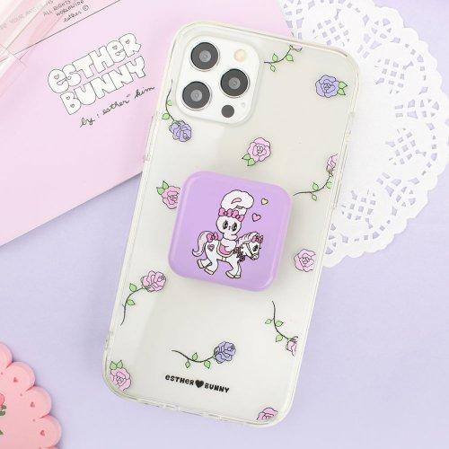 토끼 클리어 젤하드 케이스+캔디 미러톡 세트