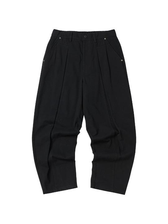 COTTON WIDE PANTS [BLACK]