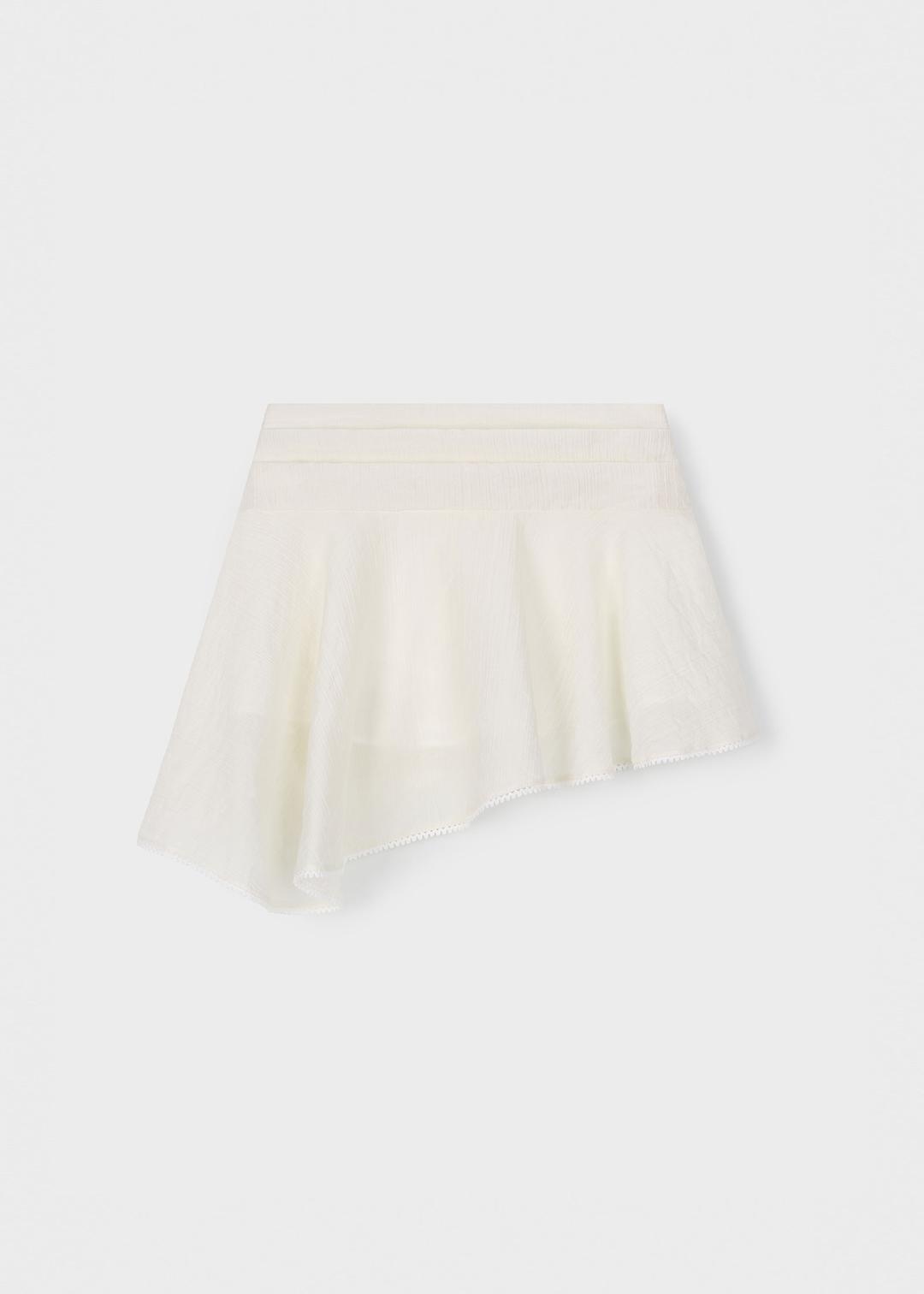 3 Layer Flowy Mini Skirt White