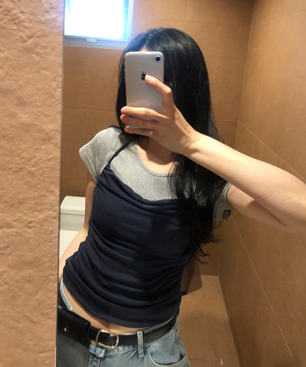 Mustard Shirring Bustier (3Colors)