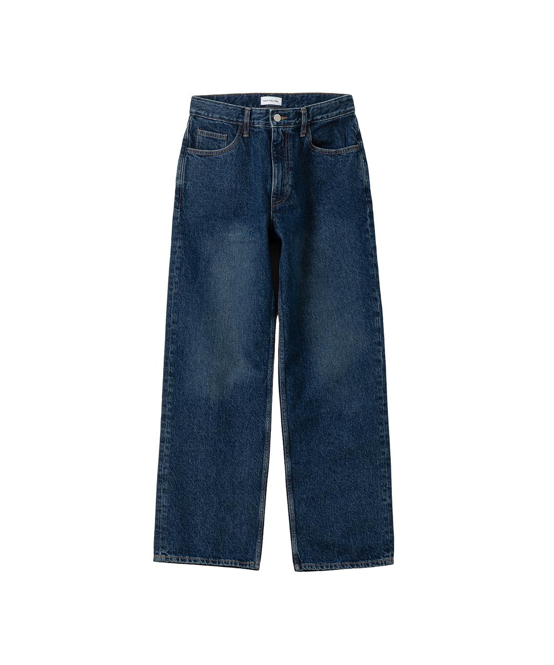 세미 와이드 데님 팬츠 (다크 블루)