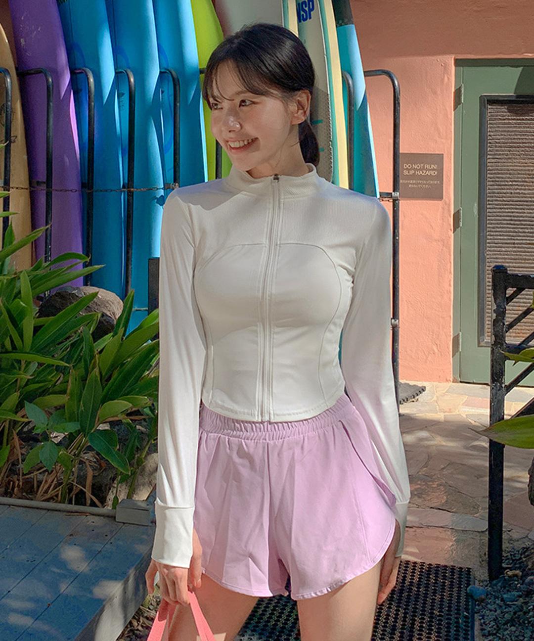 하바나선데이 [당일발송/자체제작] 워머 골지 집업 래쉬가드 K