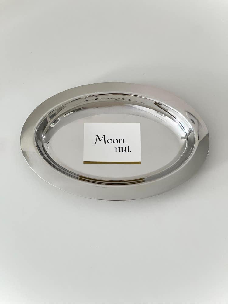 Silver Oval plate • 실버접시 타원형접시 플레이트 디저트그릇 찬기 쇠테리어