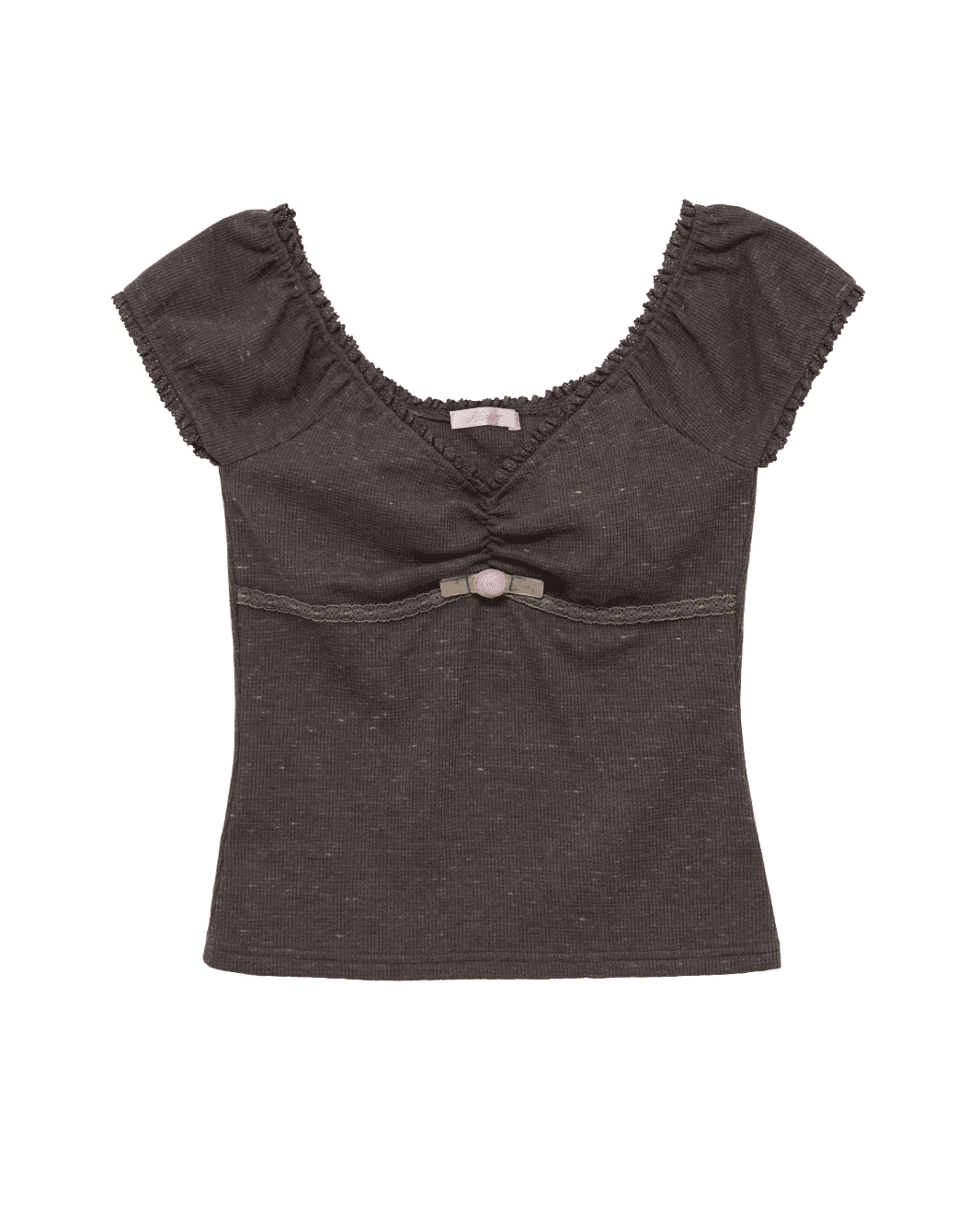 Waffle Rose Cotton Top (Brown)