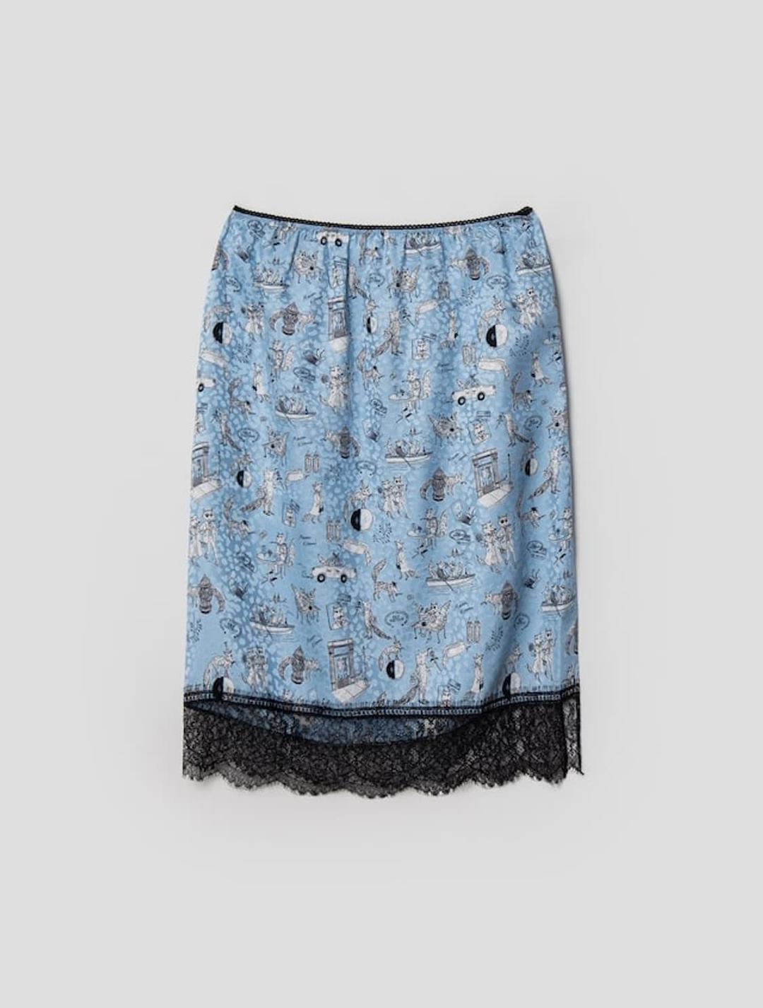 Oly slip skirt - baby blue | 후루츠패밀리
