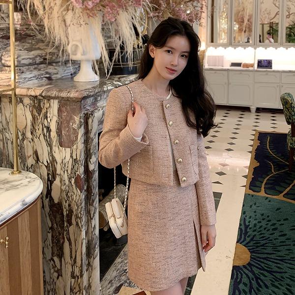 [셋업할인][made] 르네아 트위드 셋업 (신상/베스트/간절기/가을여성/데일리/트위드셋업/트위드세트/트위드투피스/간절기셋업/간절기투피스/데일리룩/하객룩/오피스룩/데이트룩)