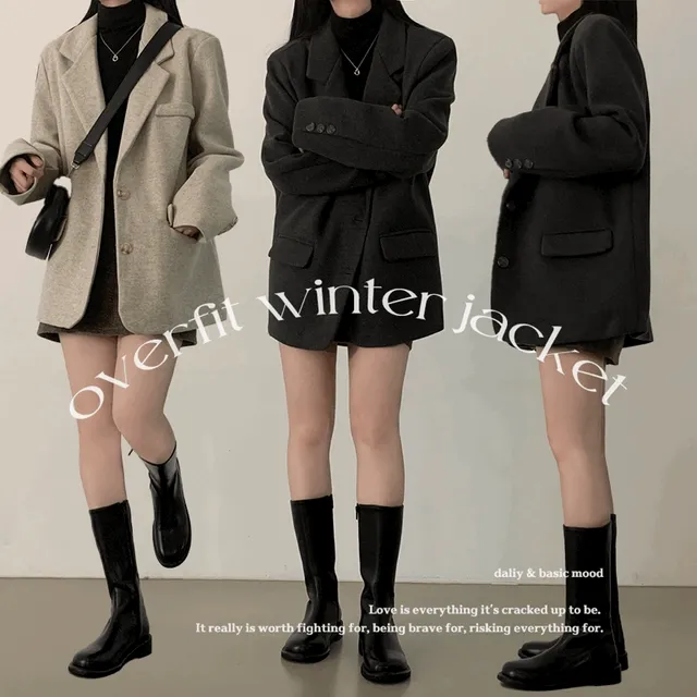 [고퀄!리얼오버핏] 박시 도톰 모직 겨울자켓 하프코트