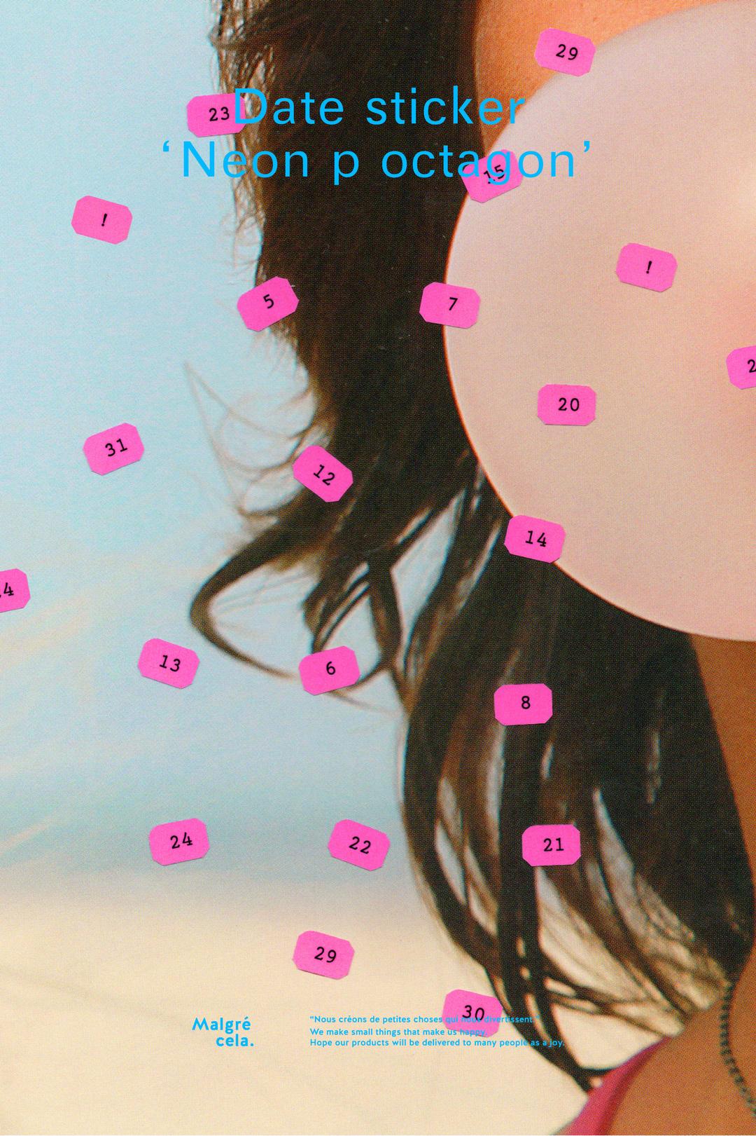 Date sticker_Neonp octagon