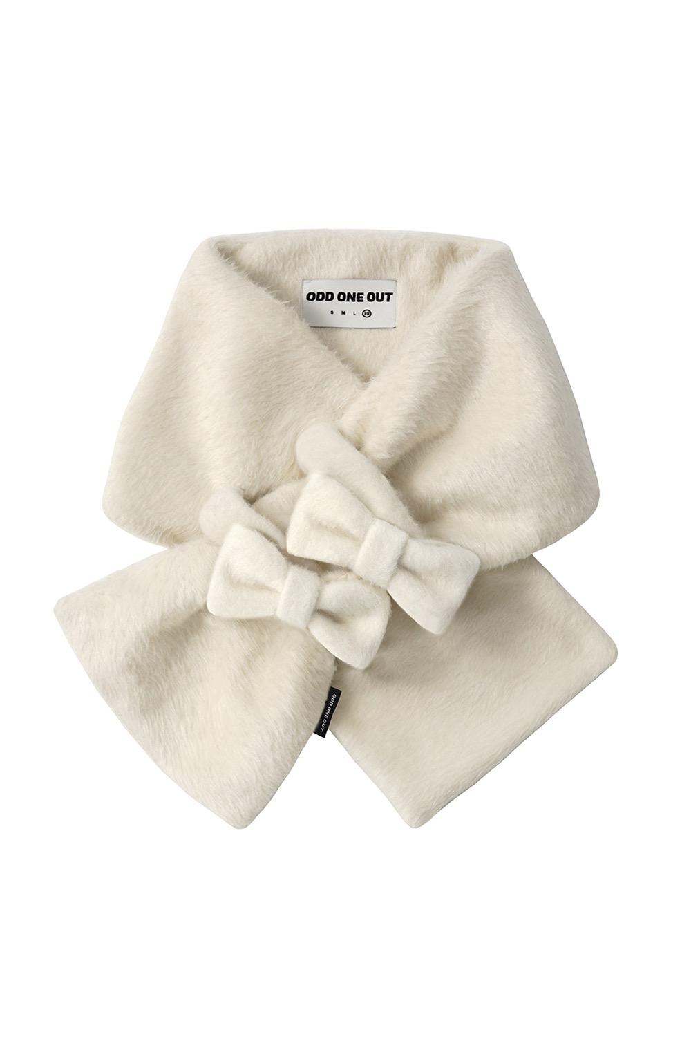 (예약배송 12/22) LONG HAIR RIBBON MUFFLER IVORY