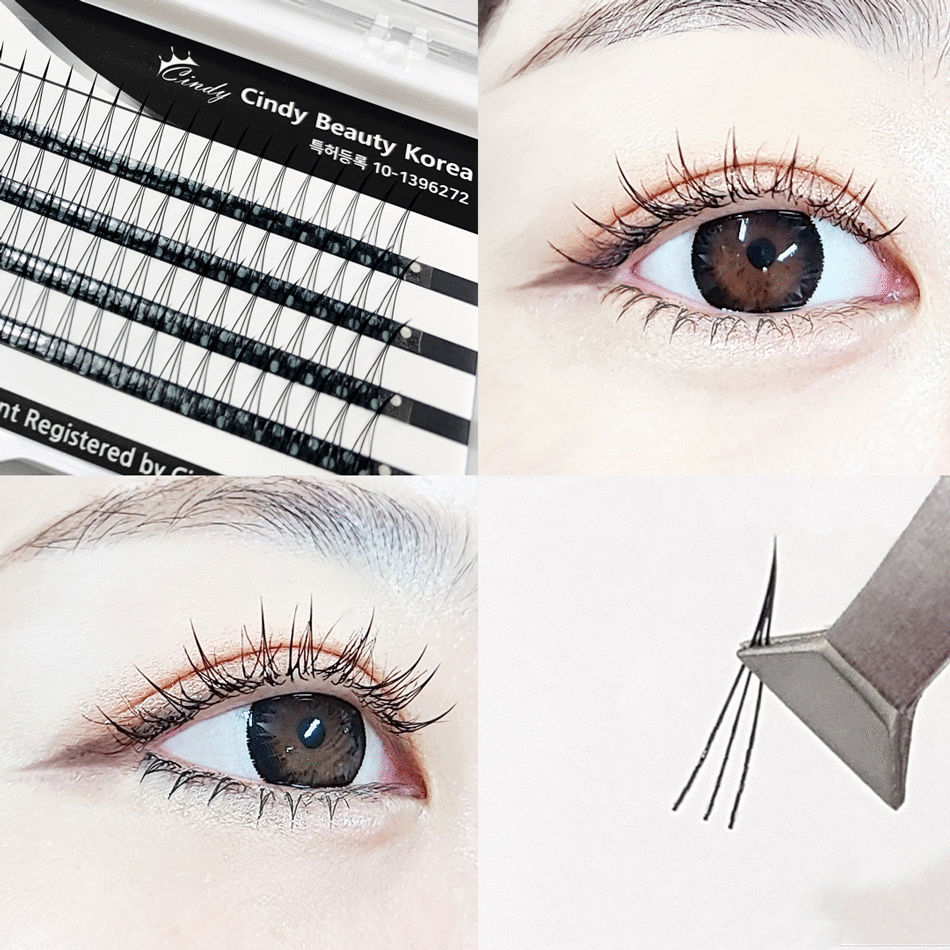 원조 A형 가닥 속눈썹 세가닥 인조 부분 자연스러운 셀프 연장 미브린 M3 미라클시리즈 세가닥 속눈썹 단품