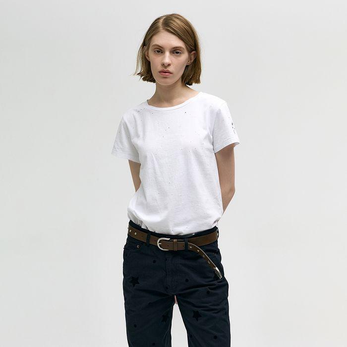 SHABBY ROUND T-SHIRT_white
