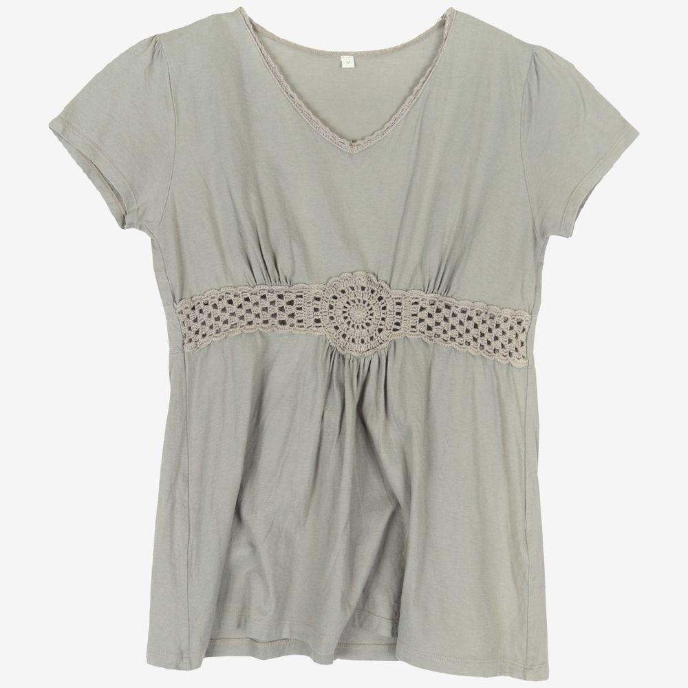 TOPVALU탑밸류 면 100% 반팔 블라우스WOMEN(XS)