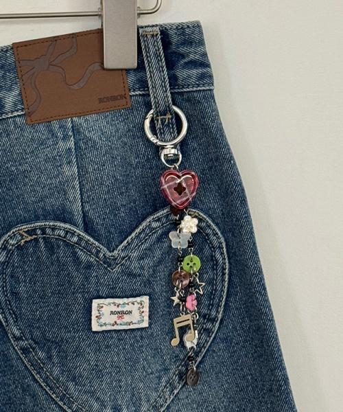 HEART CHECK MIX BUTTON KEYRING