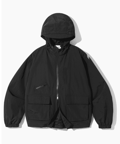 ASI 2WAY 어센틱 후드 윈드브레이커 자켓_블랙