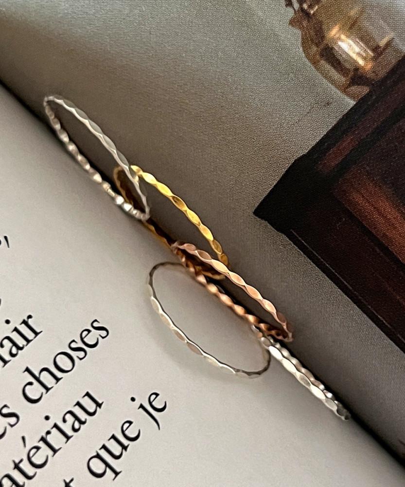 (1호-19호) 실버925 슬림 타원 눌림 레이어드 반지 3colors