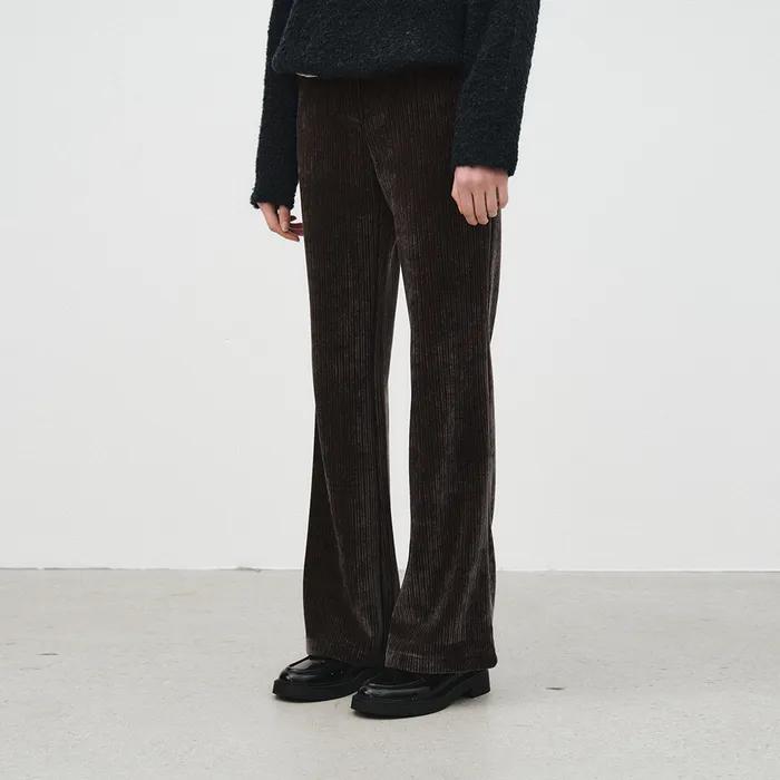 [M size 12/5 순차 발송] velour boots cut pants - charcoal