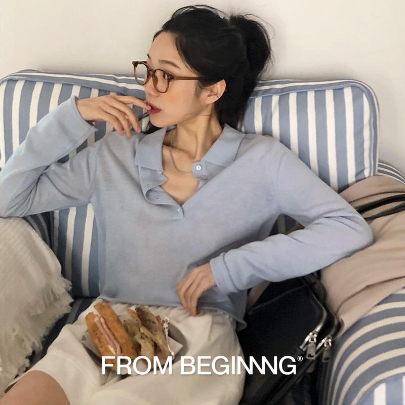 프롬비기닝 [MADE]웨어러블 버튼카라니트티 (3color)