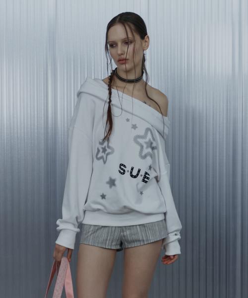 SUE WIDE HOODIE TOP / WHITE