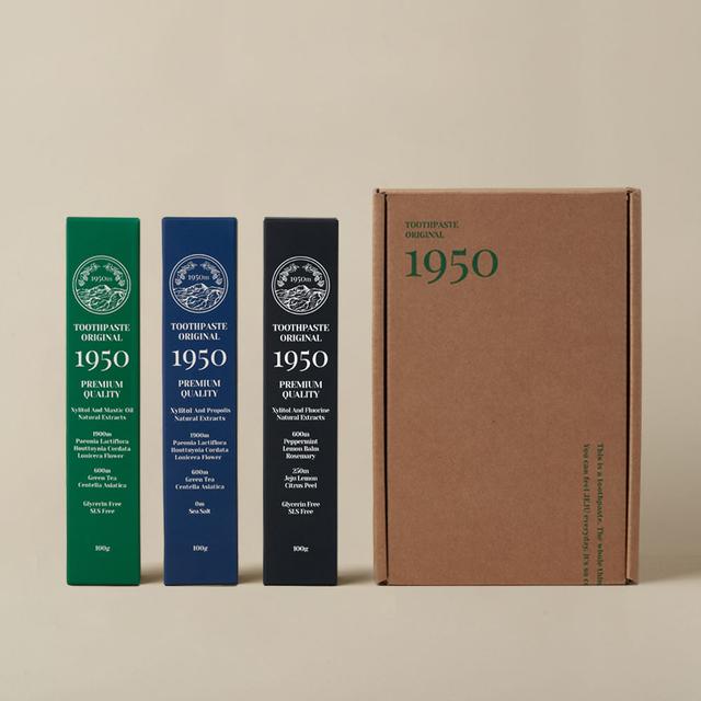 1950 제주 오가닉 치약 올인원 세트 (그린 1, 블루1, 블랙1)