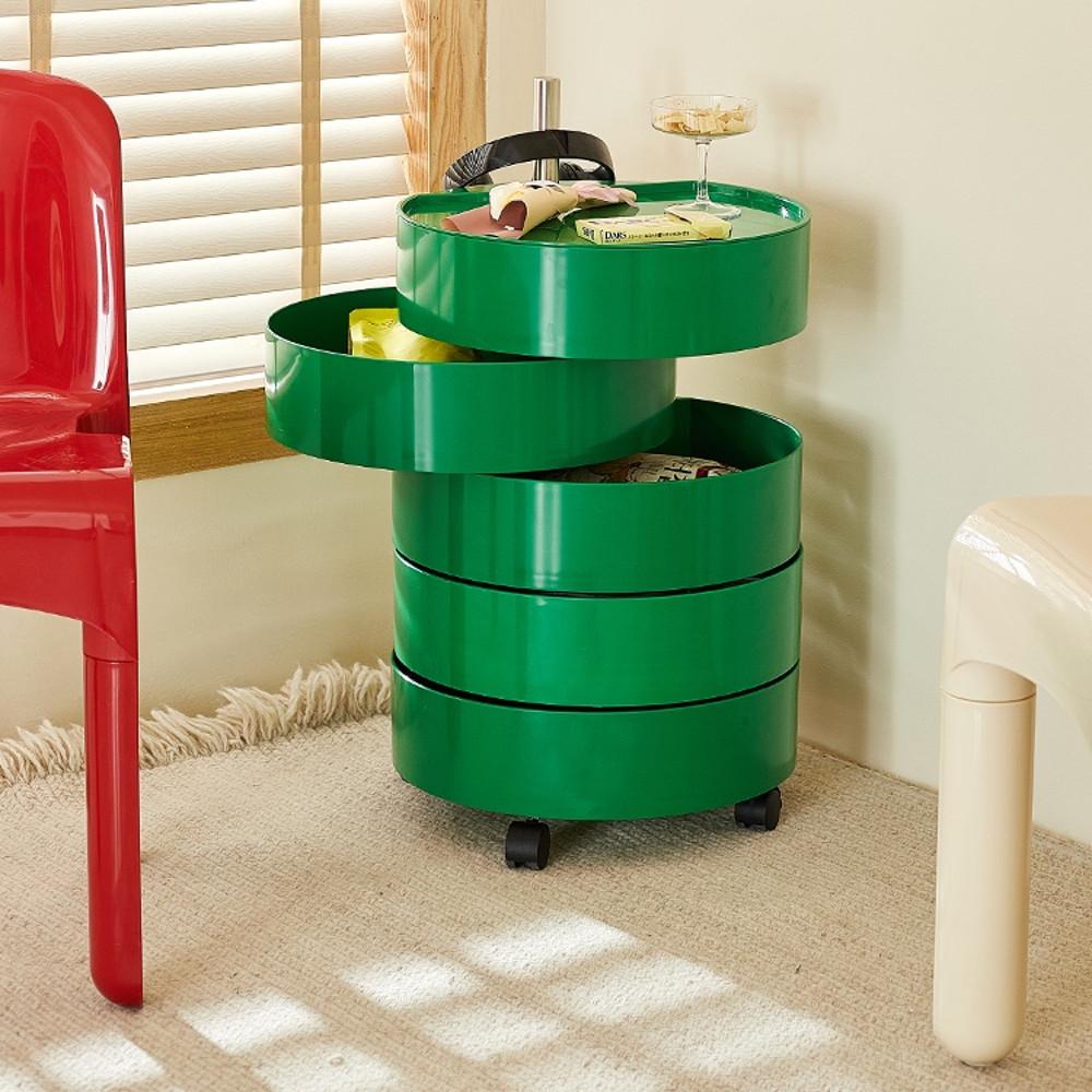 [lmstudio] 아크릴 5단 라운드 이동식 수납 트롤리 카트